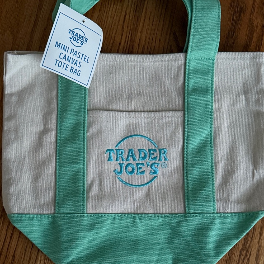 Trader Joe’s Mini Totes - Pastel Mint Green Canvas Tote Bag